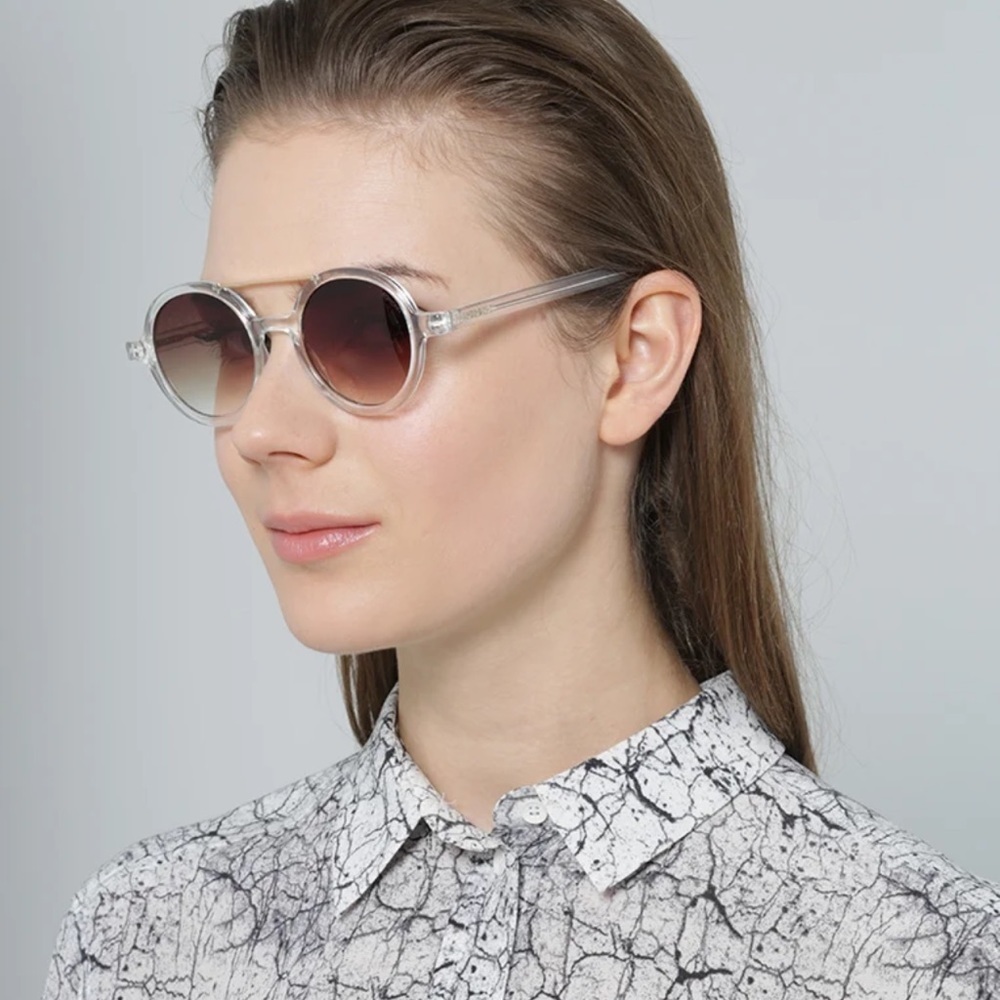 NEW KOMONO sunglasses Vivien Clear gold round - Picture 4 of 15
